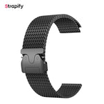 Bracelet milanais acier inoxydable noir 22 mm